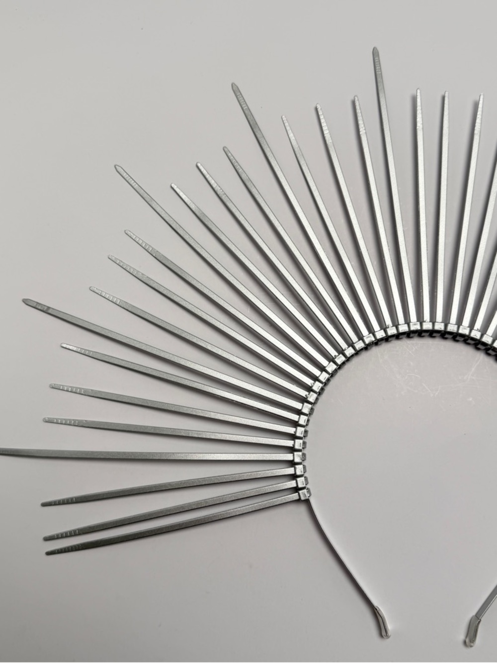 Silver Spike Halo Headband - Metallic Festival Crown - Picture 4 of 7